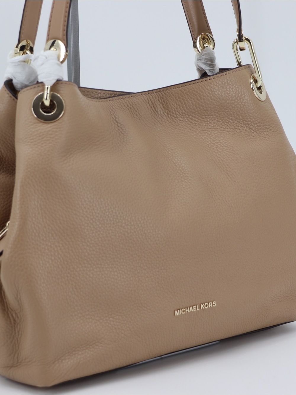 Brand New Michael t Raven Pebbled Leather Large Shoulder Bag Camel - Picture 6 of 16